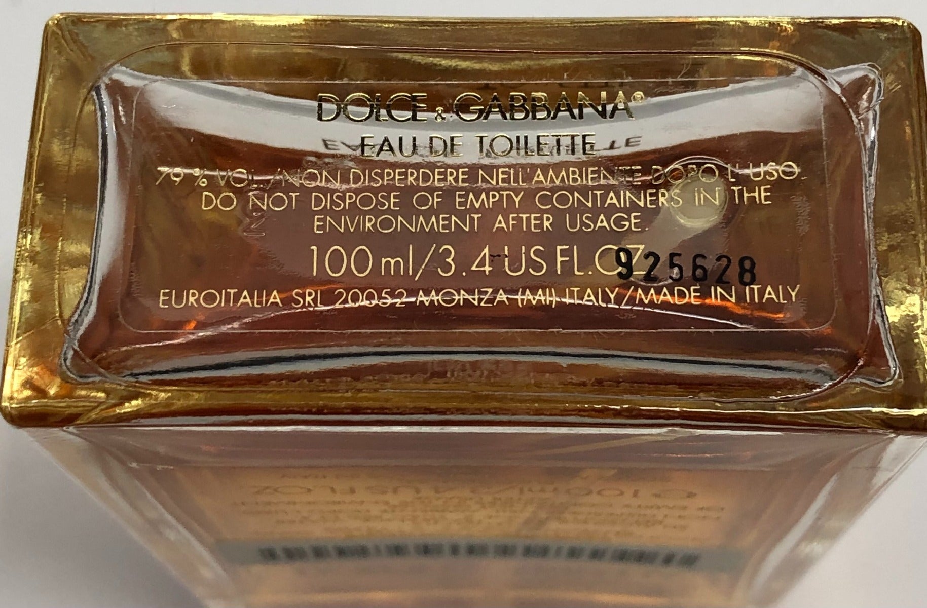Dolce & Gabbana (Classic) VINTAGE EUROITALIA Made in Italy Eau de Toilette Spray UNBOXED 100ml